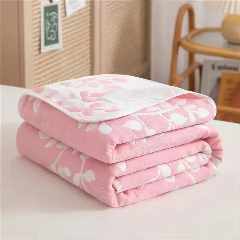 🌿 100% Cotton Pastoral Style Thread Blanket – Soft, Breathable & Lightweight Throw for Home, Travel, and Outdoor Use