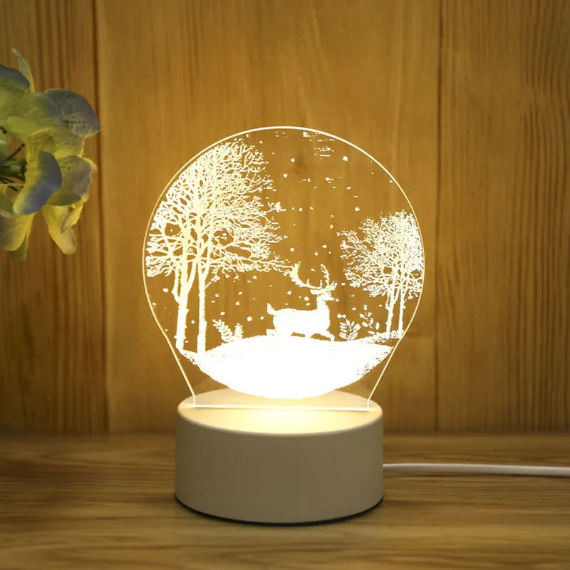 Romantic Love 3D Acrylic LED Night Light – Table Lamp for Bedroom
