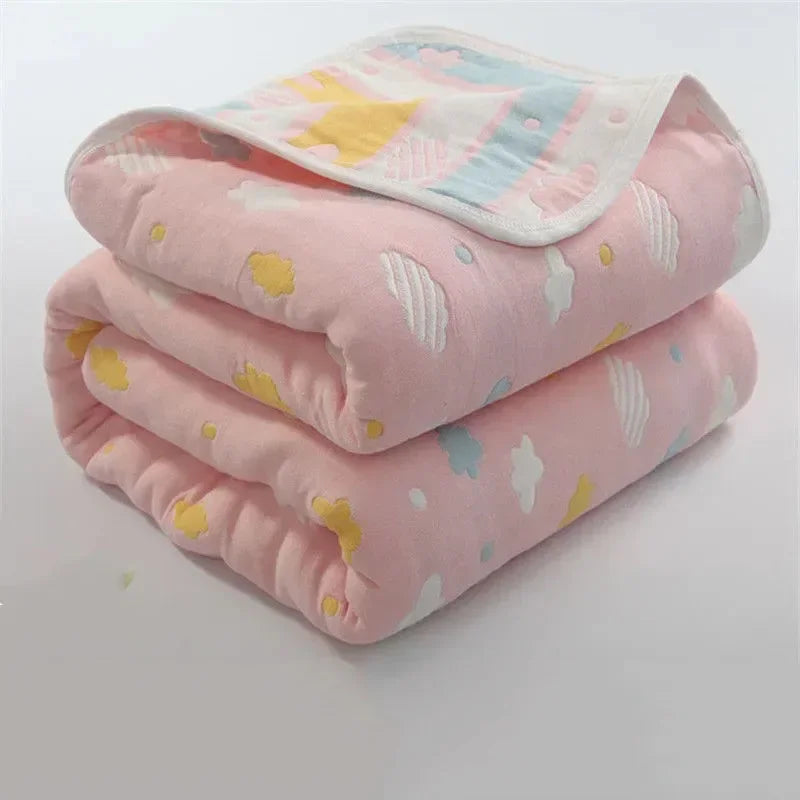 🌿 100% Cotton Pastoral Style Thread Blanket – Soft, Breathable & Lightweight Throw for Home, Travel, and Outdoor Use