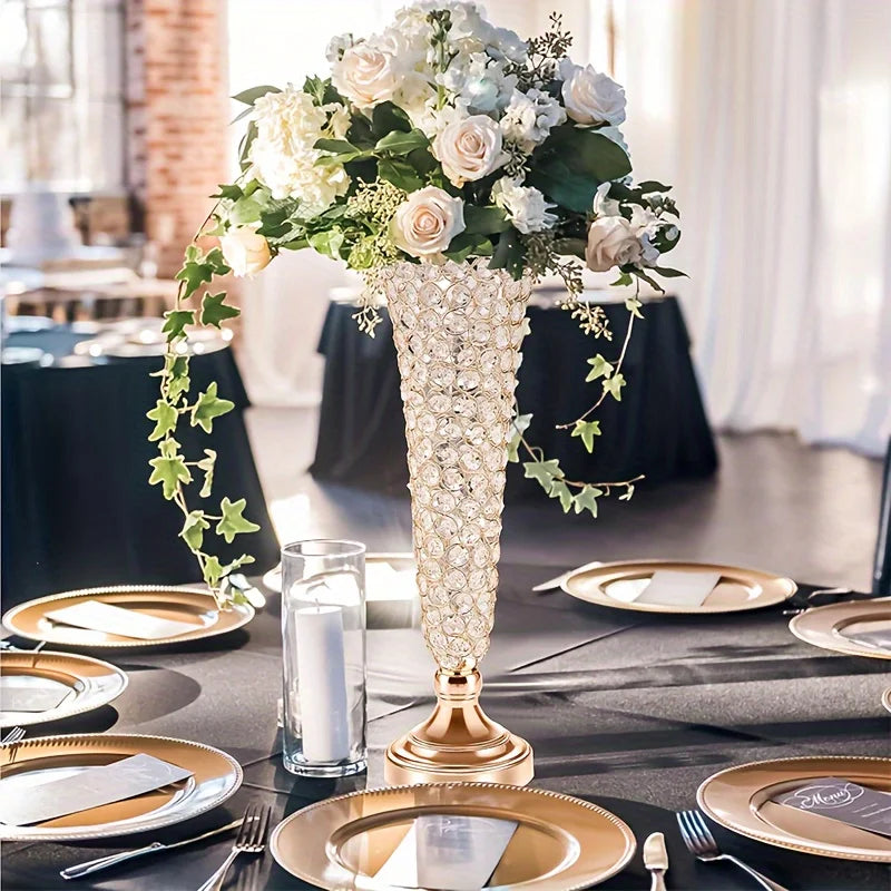 20-Inch Crystal Centerpiece Vases – Elegant Decorative Set for Tables & Events