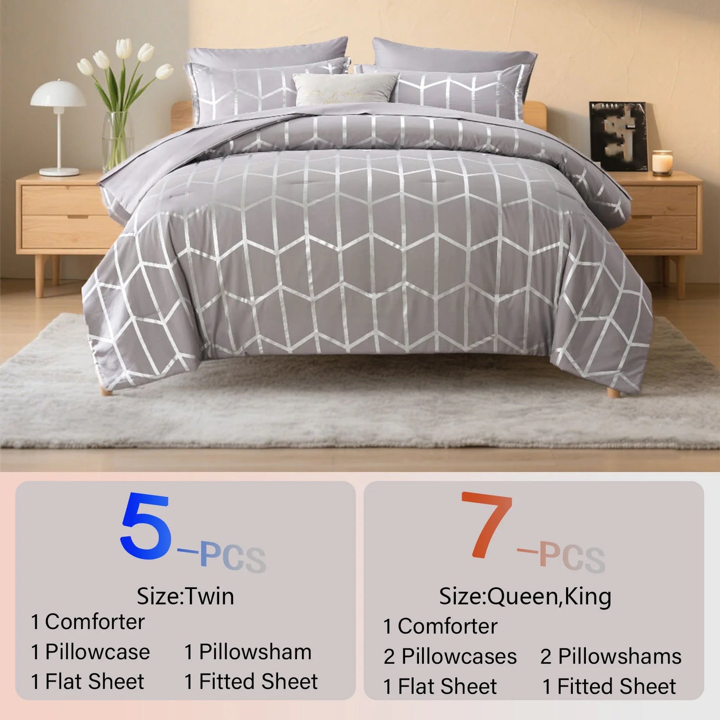 Elegant Gold Foil Comforter Set – Soft, Warm & Stylish Bedding