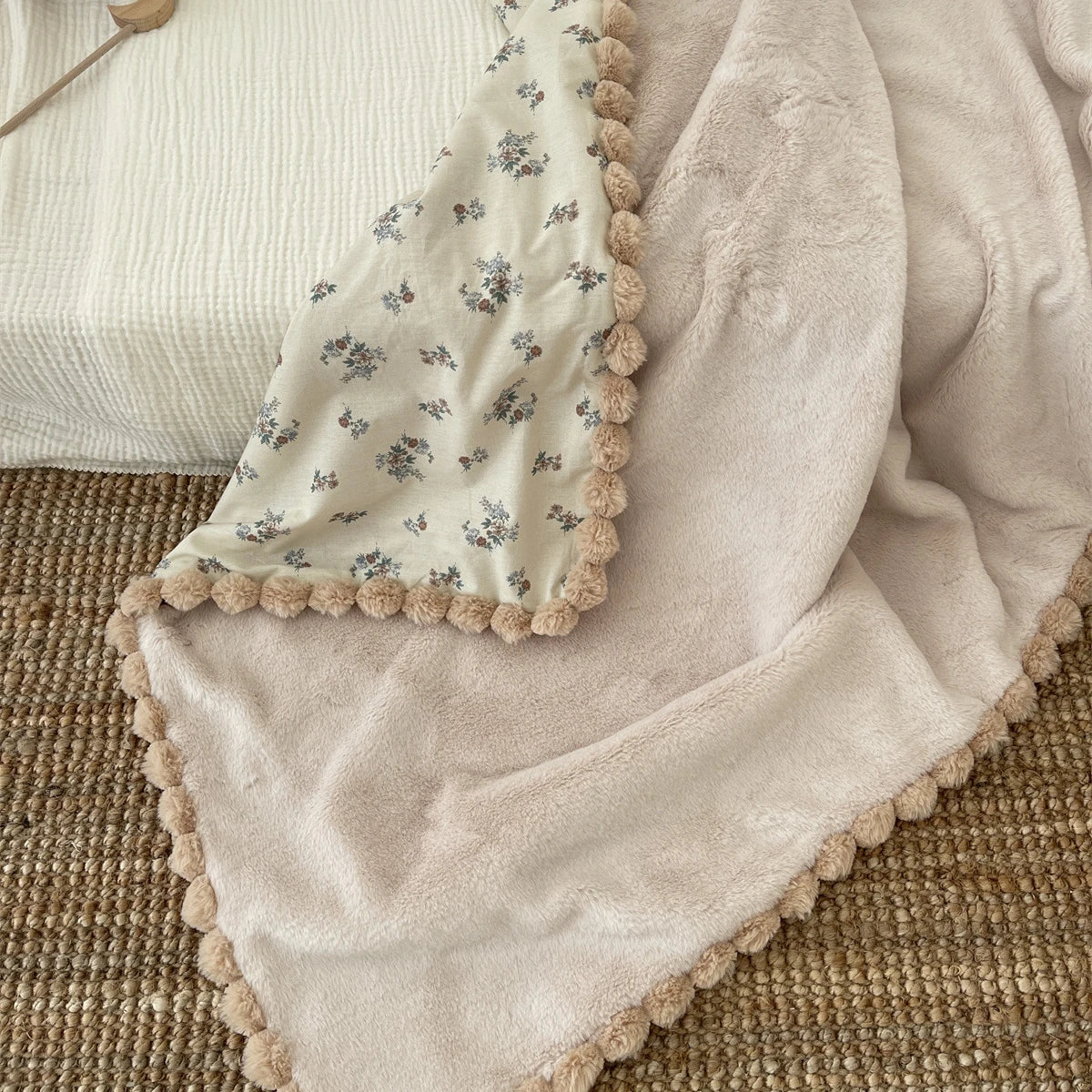 Floral Wool Baby Blanket – Soft & Warm for Winter