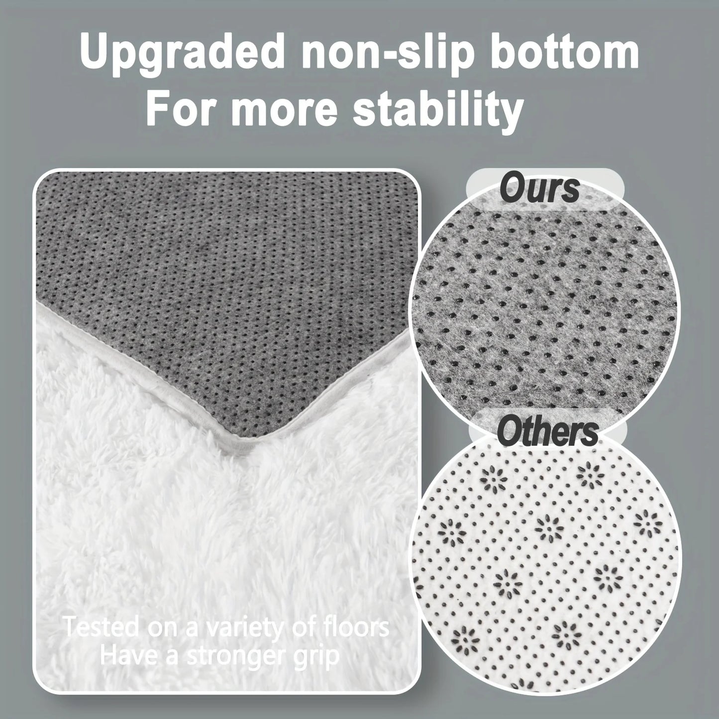 White Fluffy Shag Rug Luxury Plush Non-Slip Carpet for Living Room Bedroom Nursery