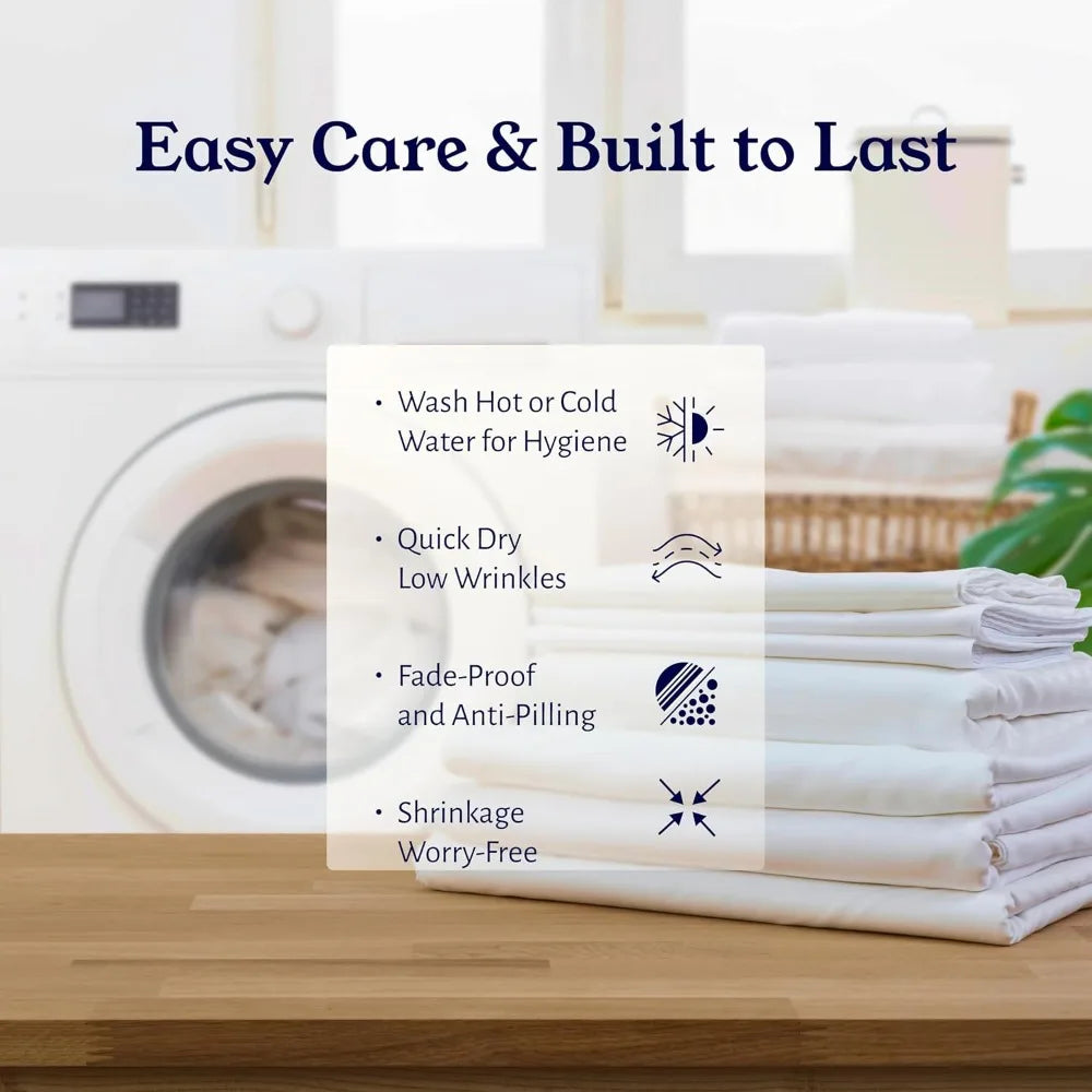 Luxury 600 TC Cotton Sateen Sheet Set – Queen Size, Deep Pocket