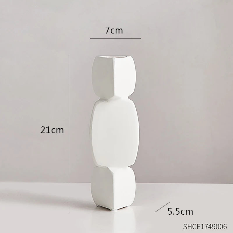 Modern Minimalist Ceramic Vase – Nordic Home Decor Flower Pot for Living Room & Office