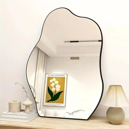 32" x 24.5" Irregular Frameless Wall Mirror – Artistic Wall-Mounted