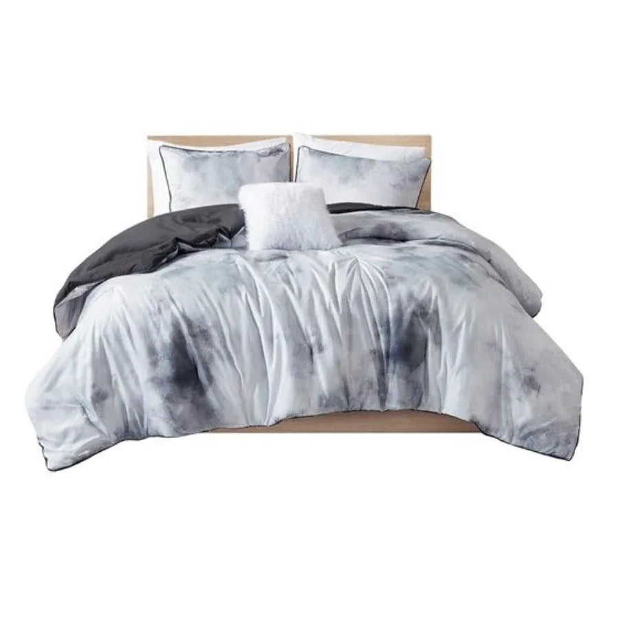 Watercolor Tie-Dye Comforter Set – Soft Bedding with Throw Pillow