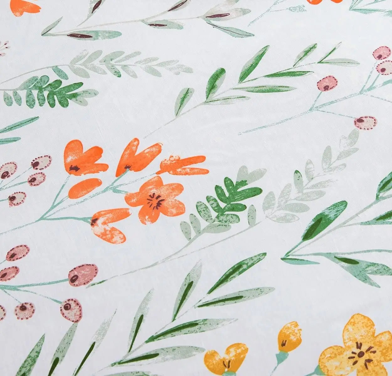 Yellow Flowers & Green Botanical Comforter  100% Cotton Cover | Ultra-Soft Microfiber Fill | Twin, Queen & King Sizes