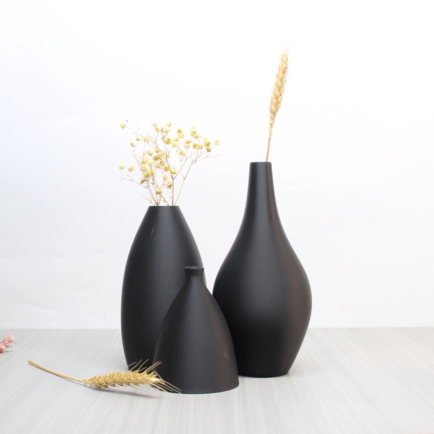 3-Piece Matte Vase Set – Modern Minimalist Decorative Vases for Home or Living Room