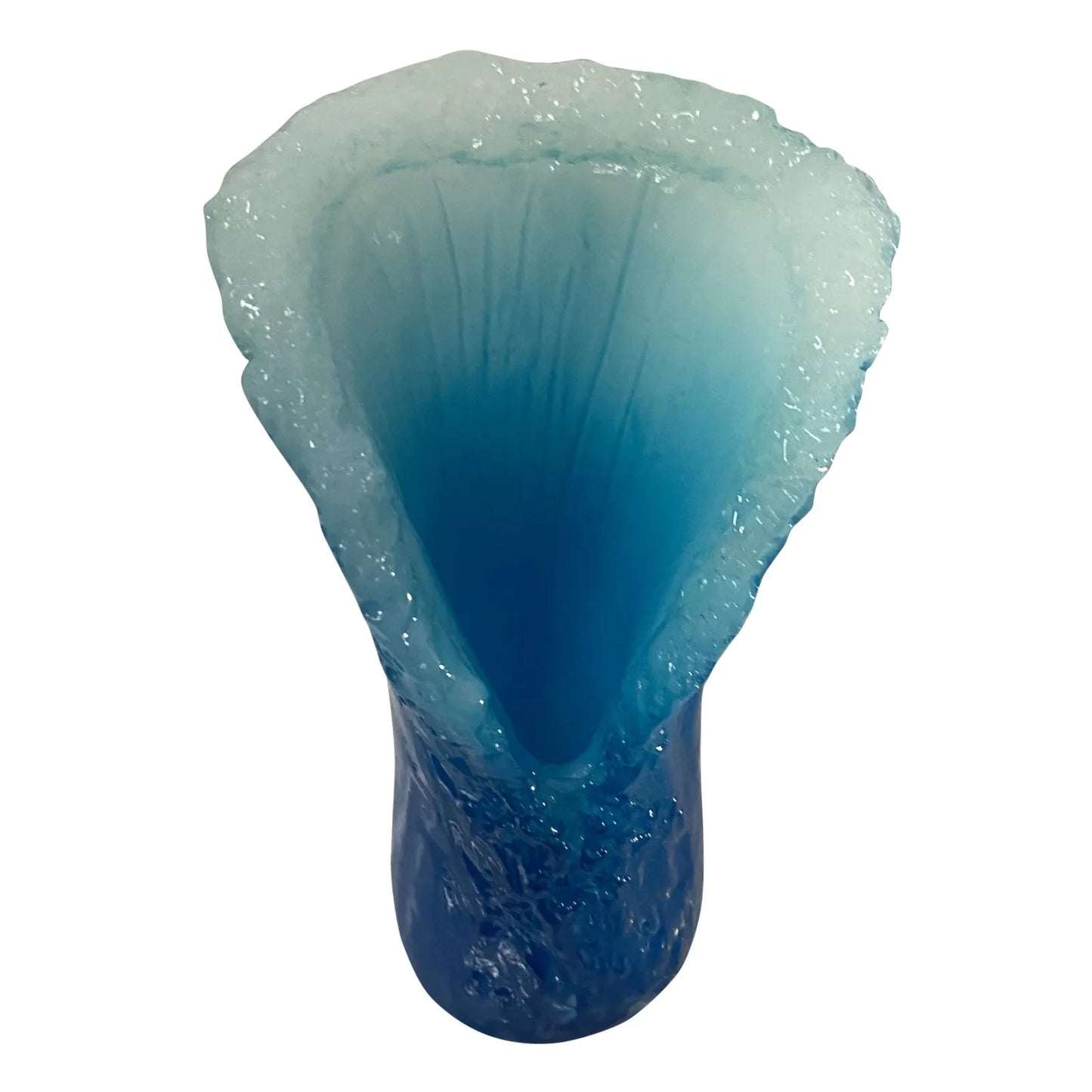 Sea Wave Resin Vase – Blue Wavy Decorative Vase for Living Room, Office, or Coffee Shop