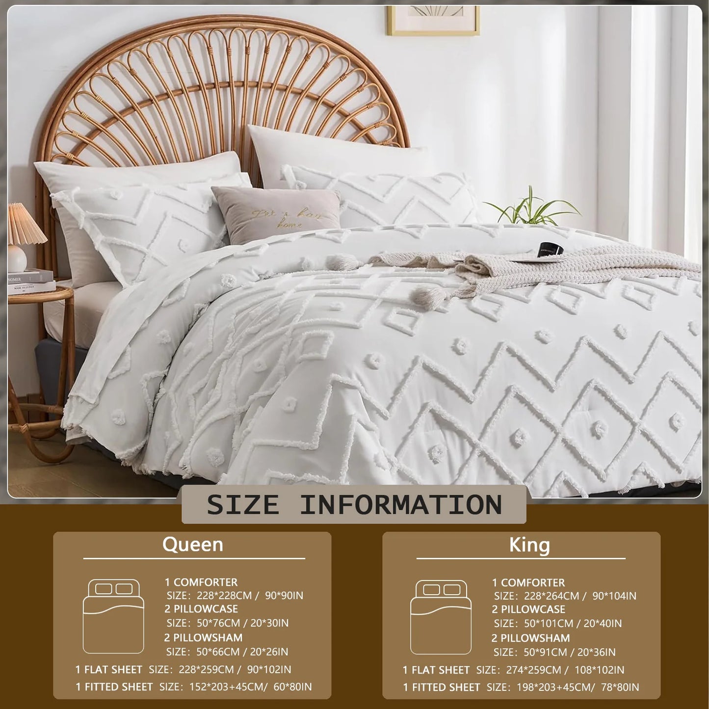 7-Piece Tufted Quilt Bedding Set – Soft Microfiber Lightweight Comforter Set for All Seasons