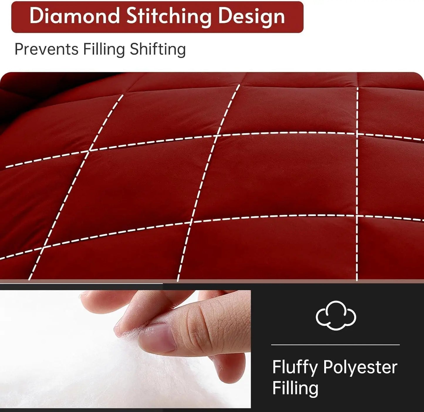 Reversible Comforter Set – Queen/King, All-Season Bedding with Soft Comforter & Pillow Shams