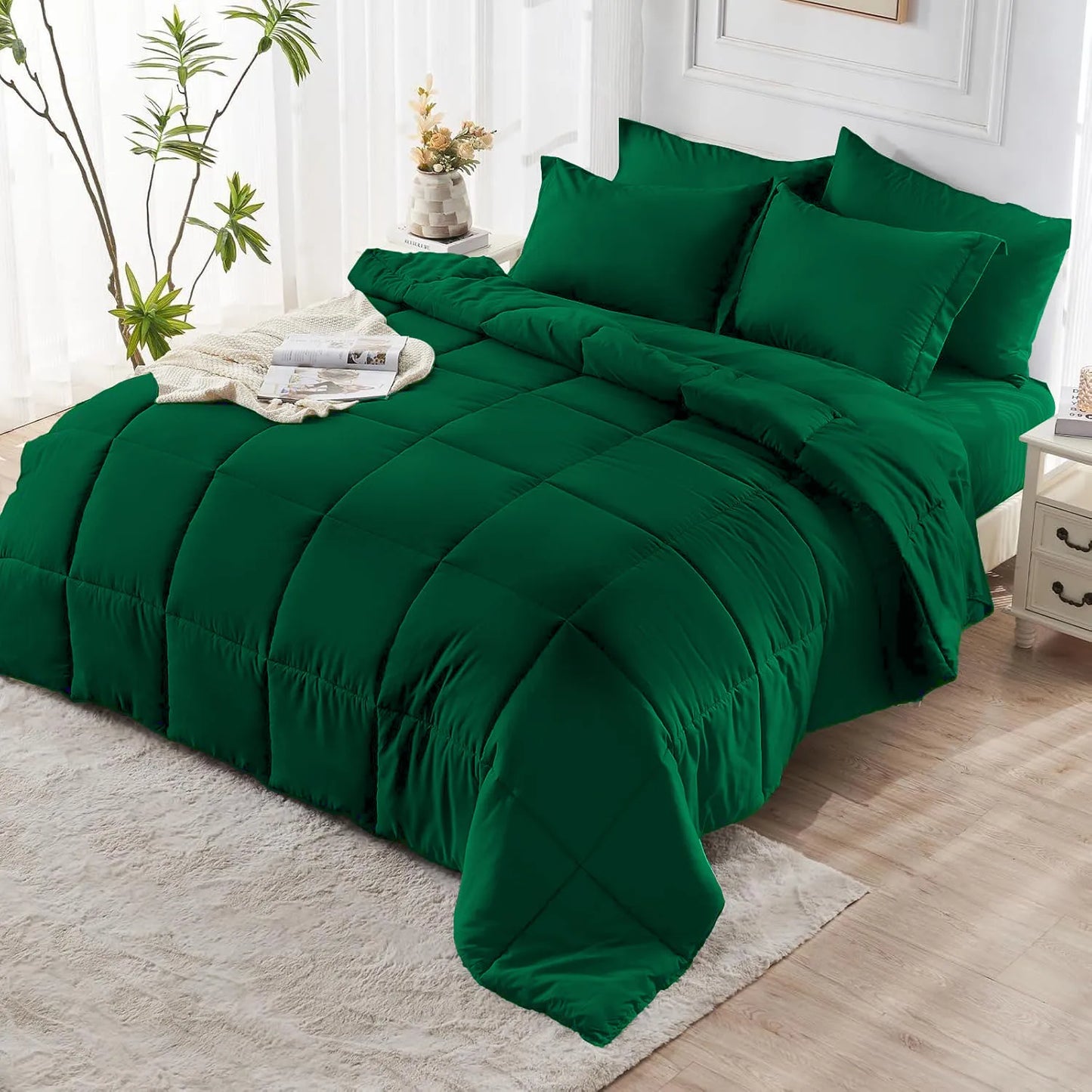 Reversible Comforter Set – Queen/King, All-Season Bedding with Soft Comforter & Pillow Shams