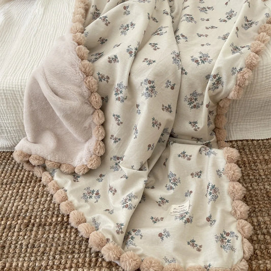 Floral Wool Baby Blanket – Soft & Warm for Winter