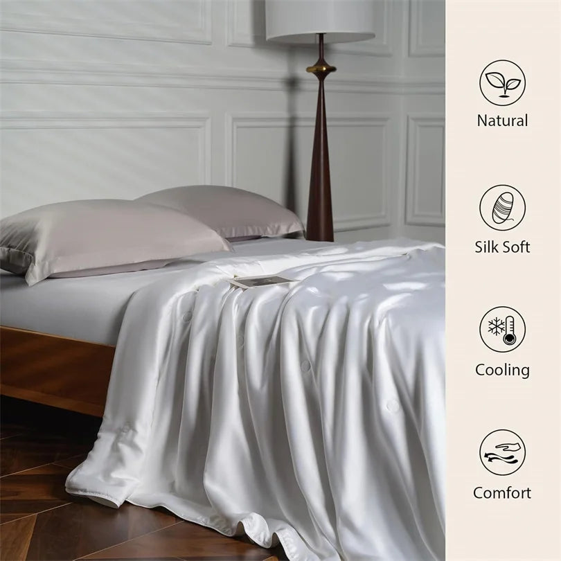 Luxury Mulberry Silk Throw Blanket – Lightweight, Cooling, and Ultra-Smooth