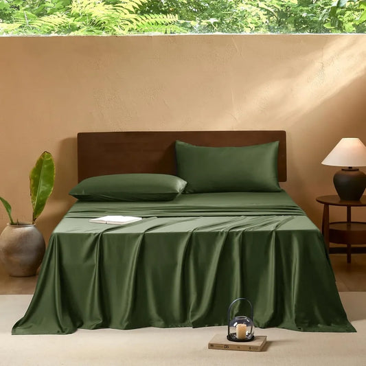 Twin Sheet Set 3-Piece 400TC Bamboo Viscose Cooling Soft Bed Sheets