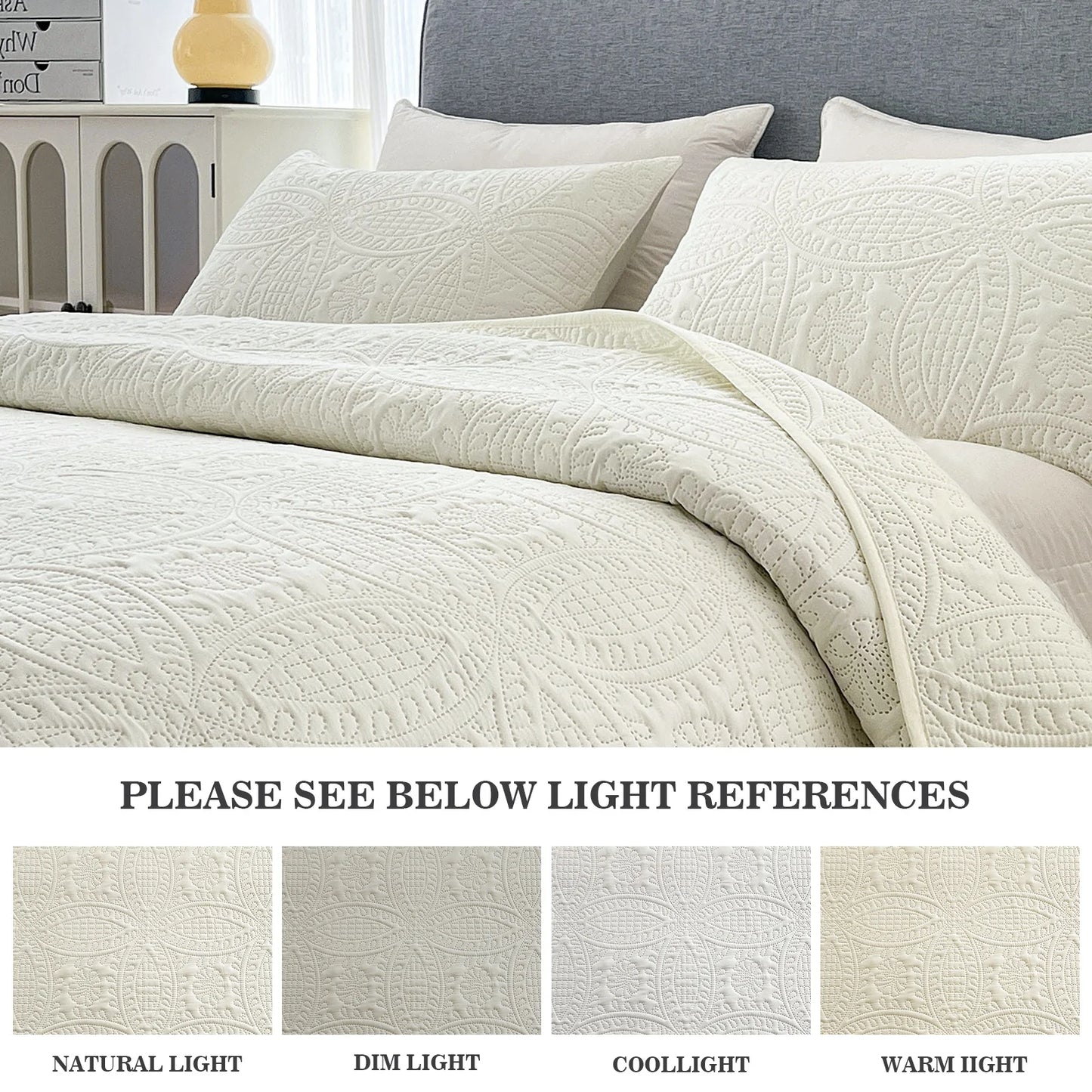 3-Piece Bohemian Bedding Set – Bedspread & 2 Pillowcases, Soft, Machine-Washable, All-Season