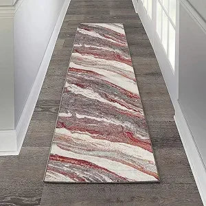 Art Deco Area Rug 8x10 – Modern Marble Pattern Living Room Carpet