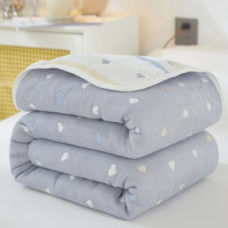 🌿 100% Cotton Pastoral Style Thread Blanket – Soft, Breathable & Lightweight Throw for Home, Travel, and Outdoor Use