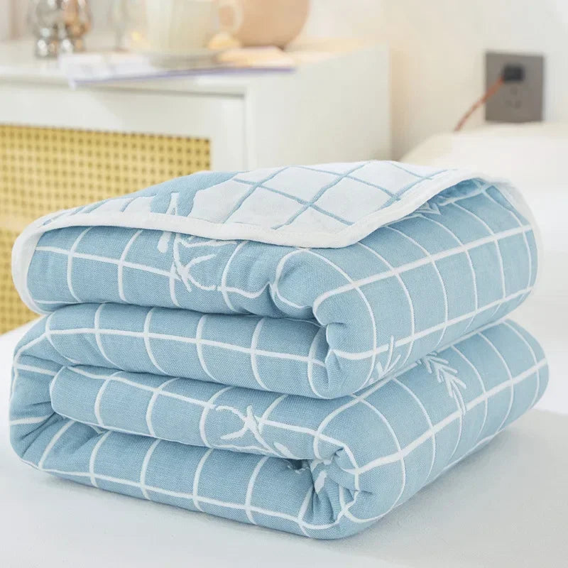 🌿 100% Cotton Pastoral Style Thread Blanket – Soft, Breathable & Lightweight Throw for Home, Travel, and Outdoor Use