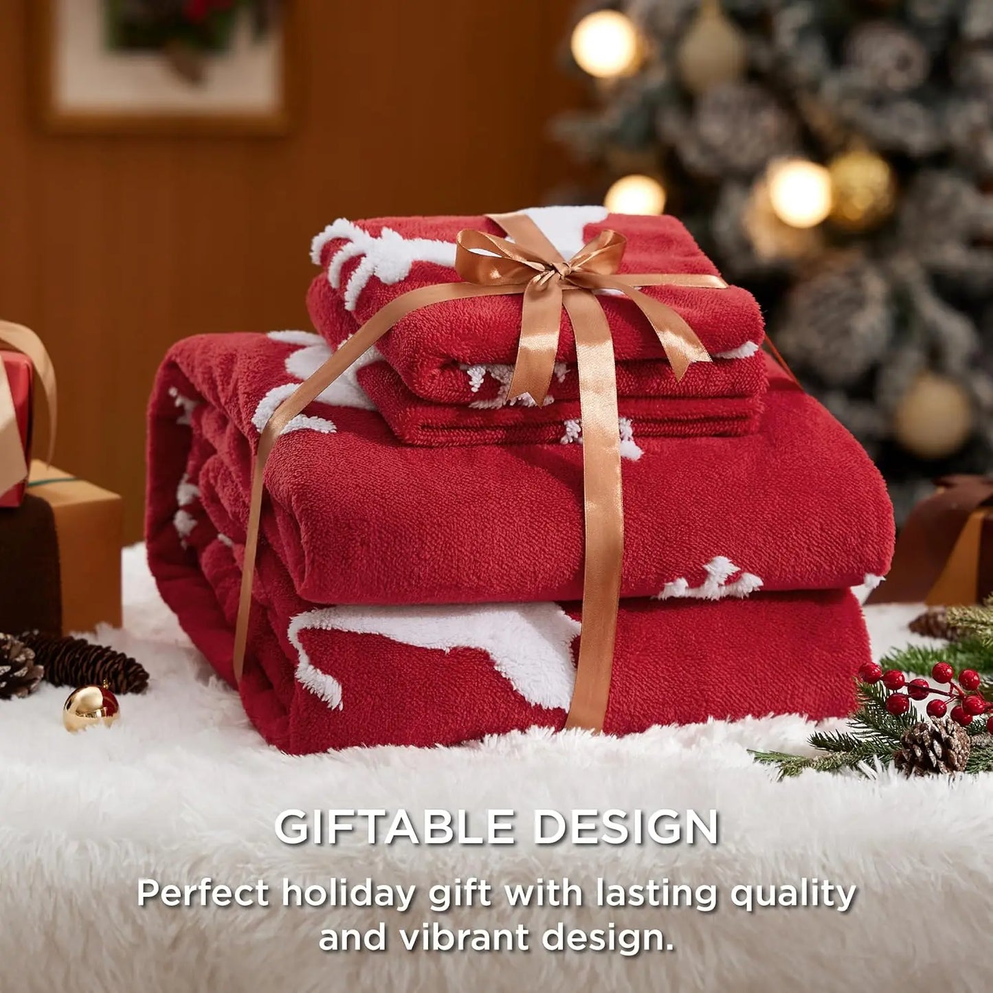 Fluffy Christmas Twin Duvet Cover Set – Ultra Soft Plush Winter Bedding