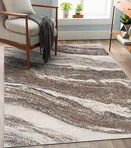 Art Deco Area Rug 8x10 – Modern Marble Pattern Living Room Carpet