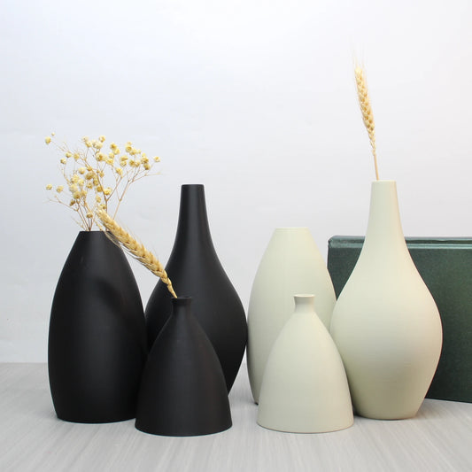 3-Piece Matte Vase Set – Modern Minimalist Decorative Vases for Home or Living Room