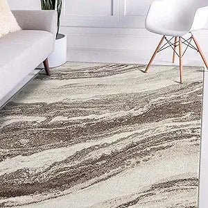 Art Deco Area Rug 8x10 – Modern Marble Pattern Living Room Carpet