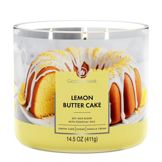 🍋 Lemon Butter Cake Candle – 3-Wick Scented Jar | Sweet Bakery Aroma, Long 50h Burn | Home Décor & Gift