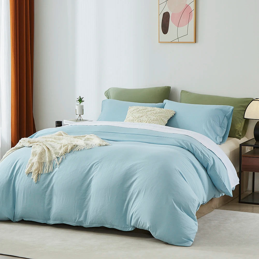 Boho Duvet Cover – Solid Color All-Season Bedding Set
