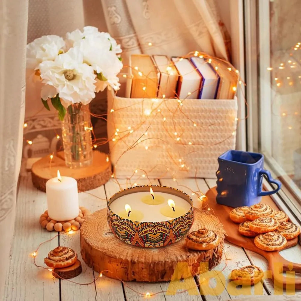 🕯️ Blue & White Citronella Outdoor Candle – Decorative Bug-Repellent Candle for Patio, Garden & Backyard (8.4 oz)