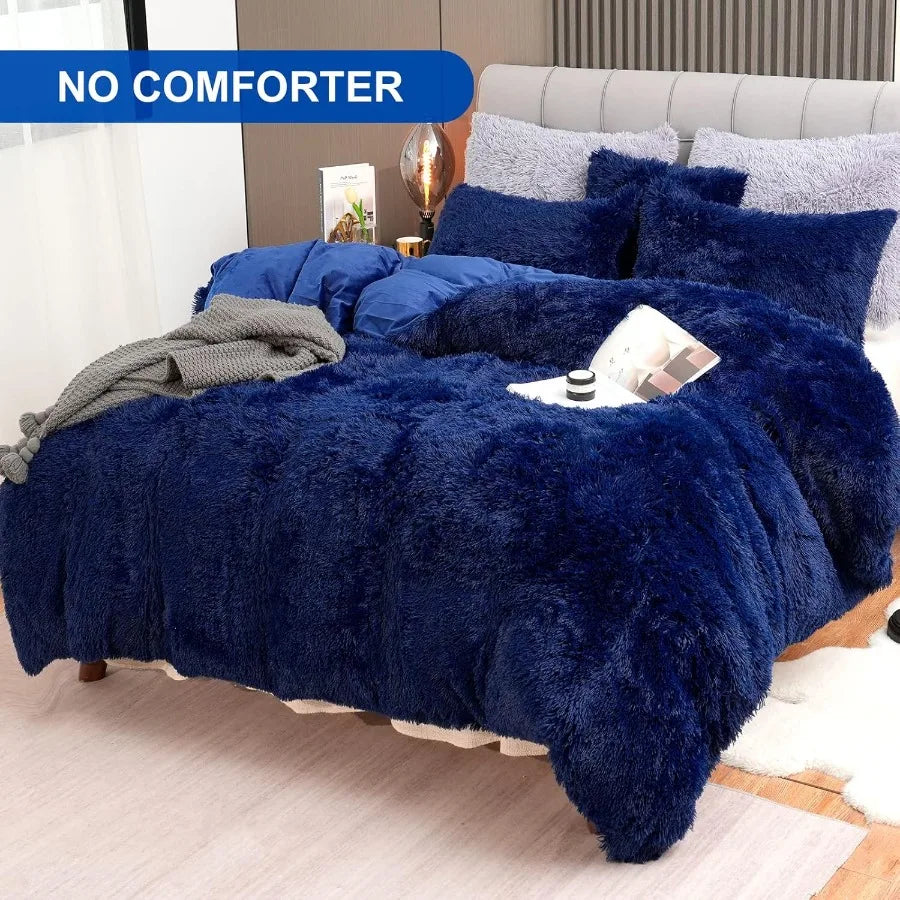 Luxury Velvet Twin Comforter Cover Set – Ultra-Soft 3-Piece Plush Duvet Cover with Zipper Closure