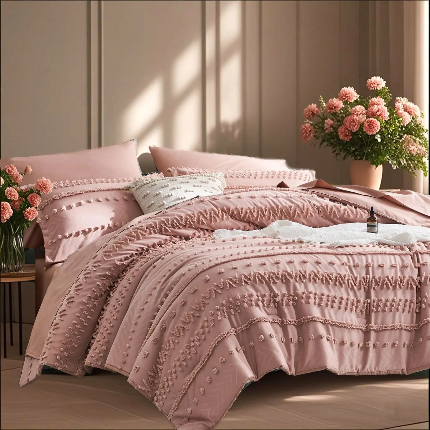 7-Piece Tufted Comforter Set – Soft & Cozy Queen Bedding 🛏️✨