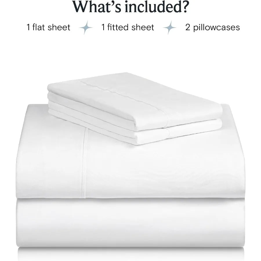 Queen Size 4-Piece Bed Sheet Set – Soft, Cooling, Wrinkle-Free Comfort with Deep Pockets