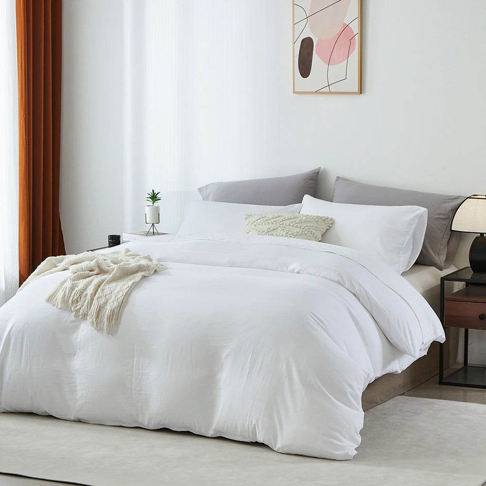 Boho Duvet Cover – Solid Color All-Season Bedding Set