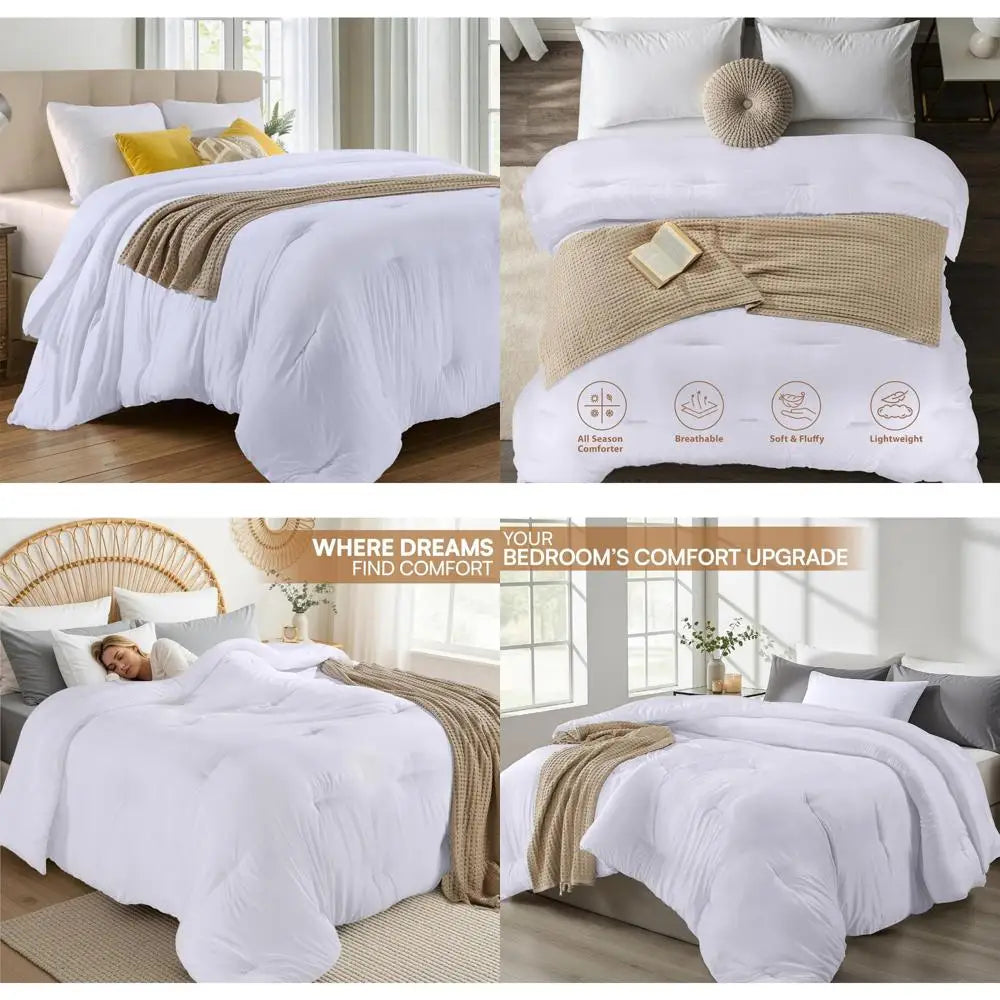 Queen Size All-Season Comforter – Soft Microfiber Down Alternative