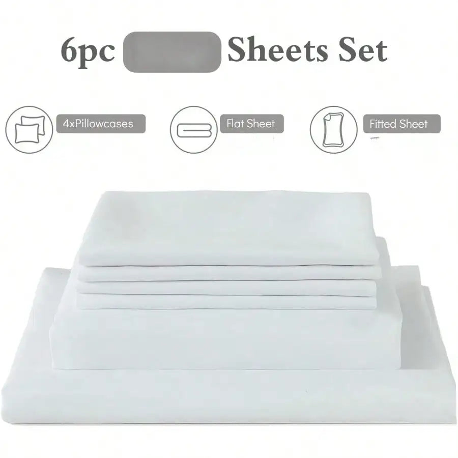 6-Piece Queen Sheet Set – Ultra-Soft, Wrinkle-Free Microfiber with Deep Pockets