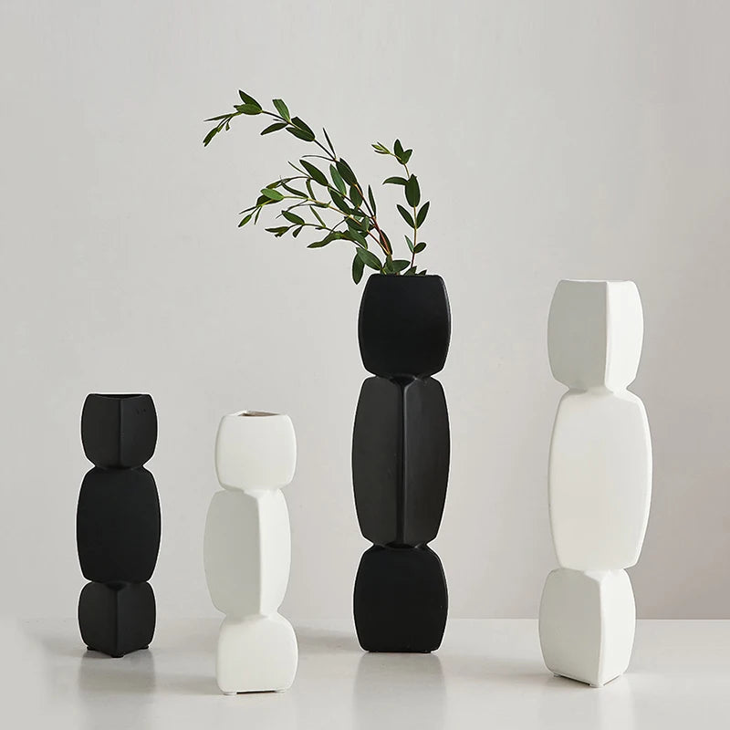 Modern Minimalist Ceramic Vase – Nordic Home Decor Flower Pot for Living Room & Office