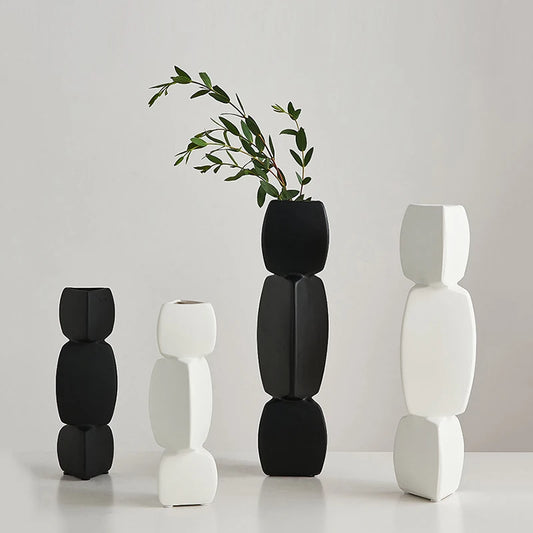 Modern Minimalist Ceramic Vase – Nordic Home Decor Flower Pot for Living Room & Office