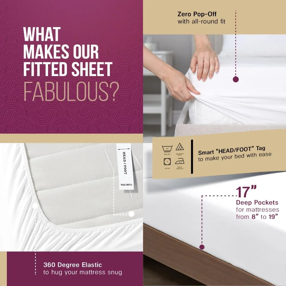 Luxury 100% Egyptian Cotton Sheet Set – 4 Piece King Size (Light Grey)