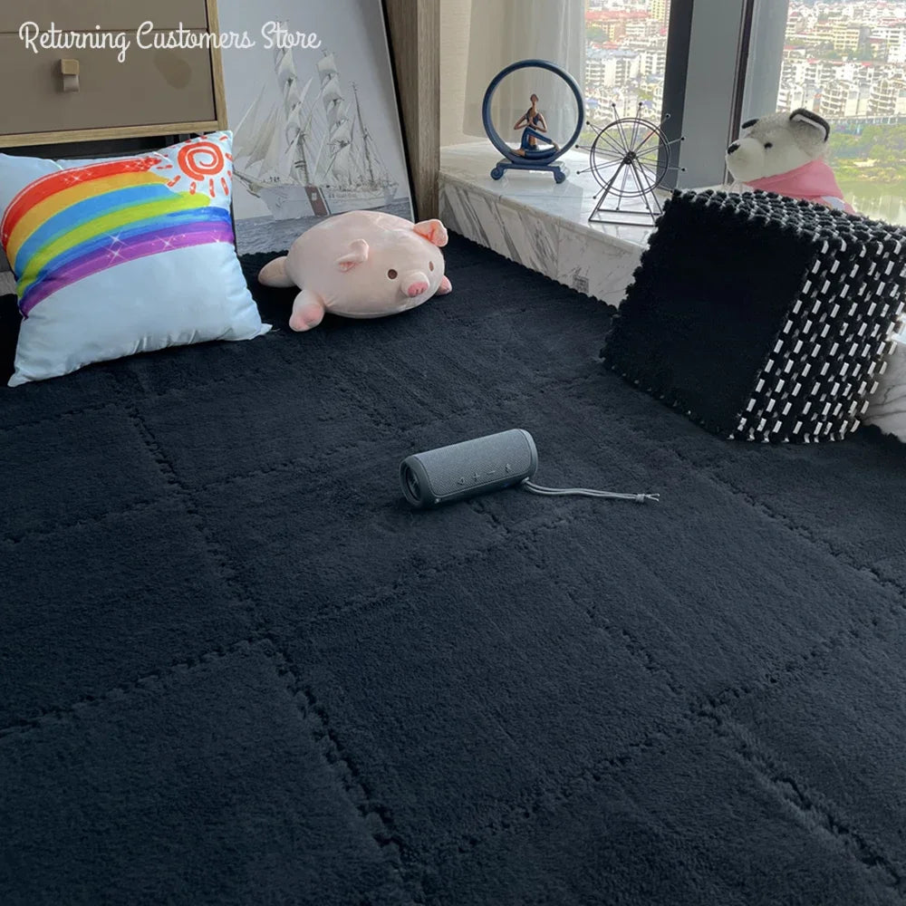 30×30CM Soft Plush Kids Puzzle Play Mat – Interlocking Floor Tiles for Children