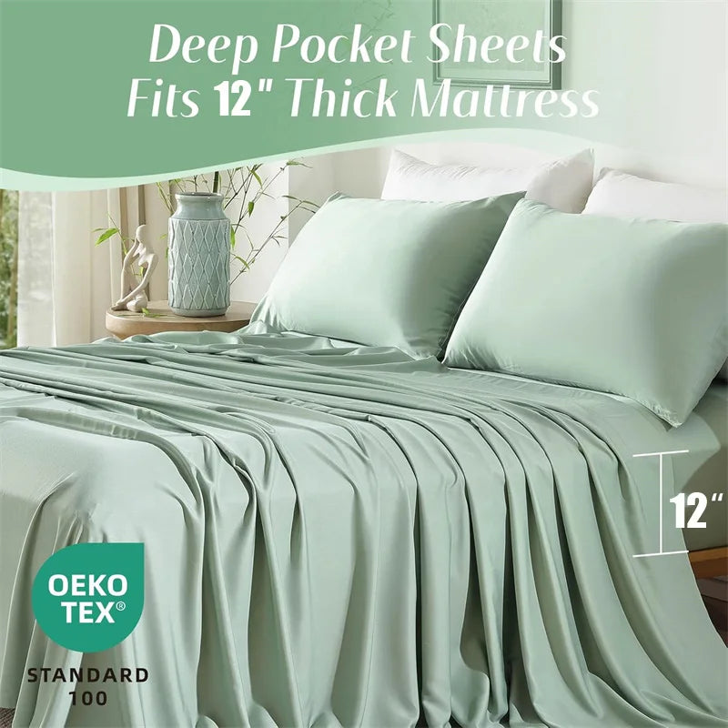 Organic Bamboo Sheet Set – 100% Bamboo, Silky Soft Luxury Bedding