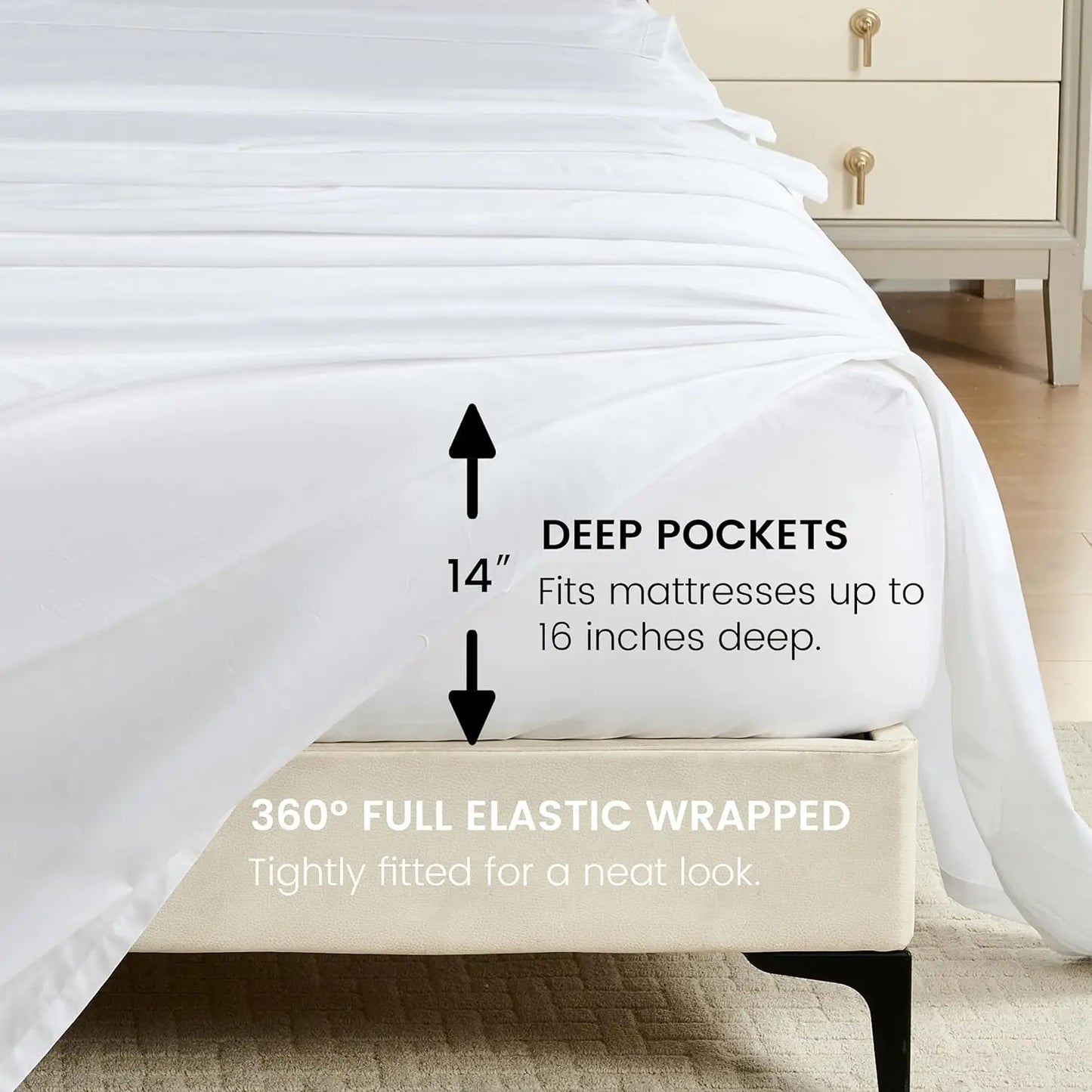 Simple & Opulence 100% Egyptian Cotton 4-Piece Sheet Set