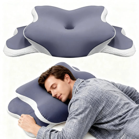 Memory Foam Pillow – Orthopedic Neck Support with Ice Silk Cover