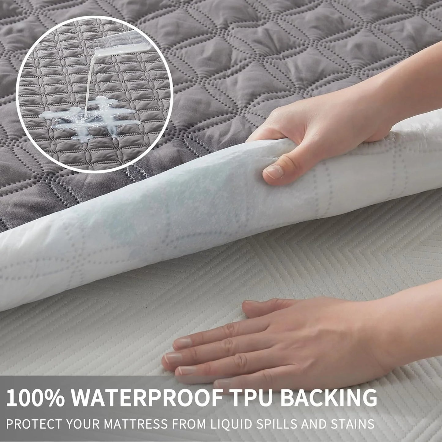 Waterproof Mattress Protector Soft Breathable Noiseless Deep Pocket Dirt-Proof Washable