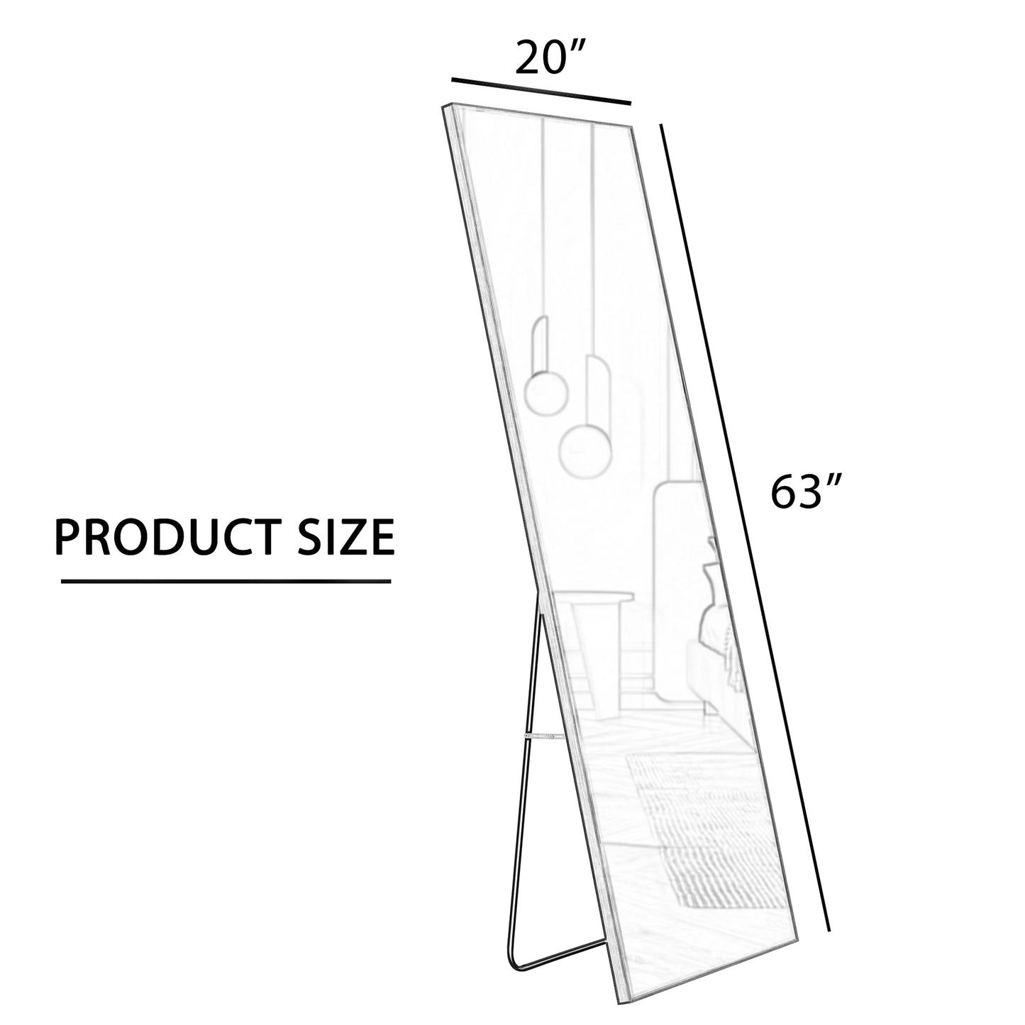 Generation 4 Aluminum Alloy Full Body Mirror – Wall Mounted & Floor Standing