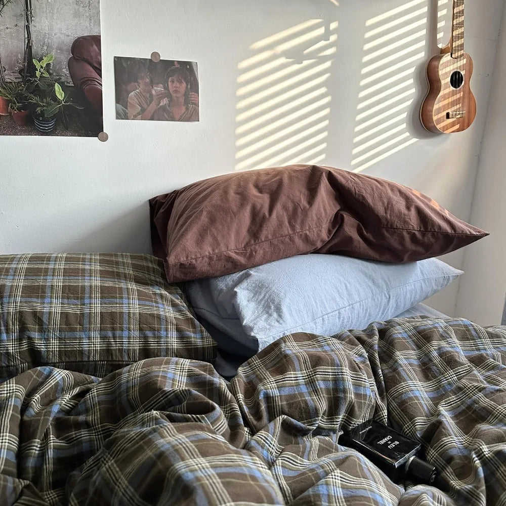 Vintage Buffalo Plaid Duvet Cover Set(3-piece) – Full Size (Full/Double)