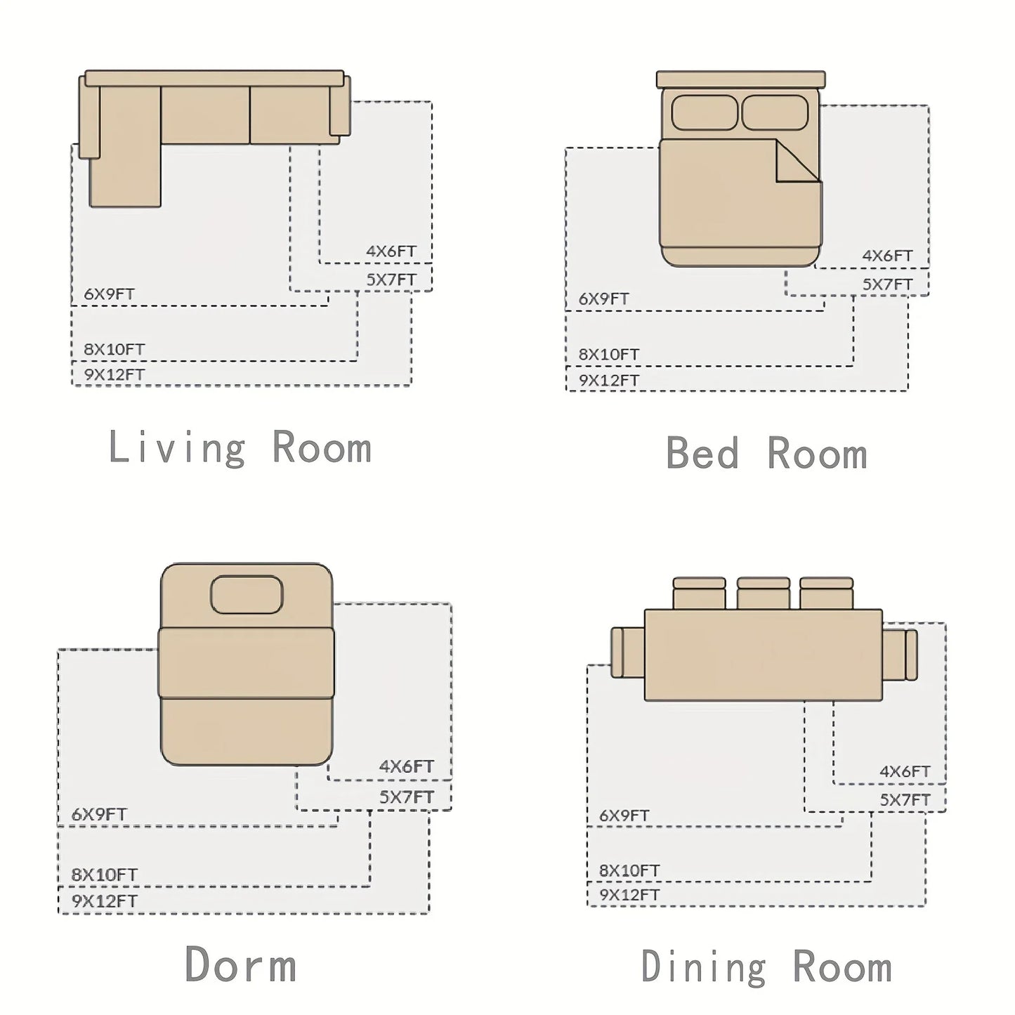 Purple Soft Shaggy Non-Slip Rug – Plush Area Carpet with 4 Stickers