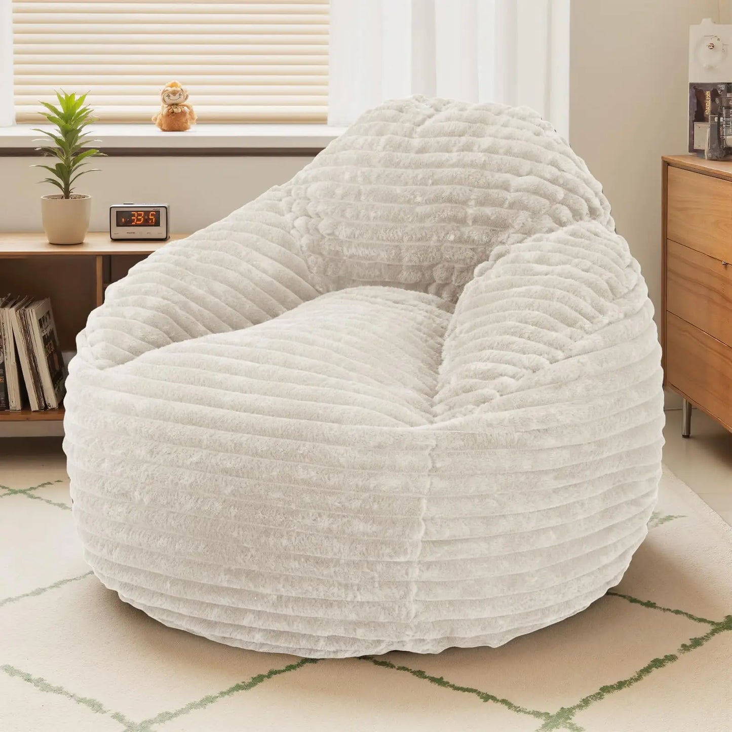 Ergonomic 39" Plush Bean Bag Chair – Memory Foam Gaming & Lounge Sofa for Living Room