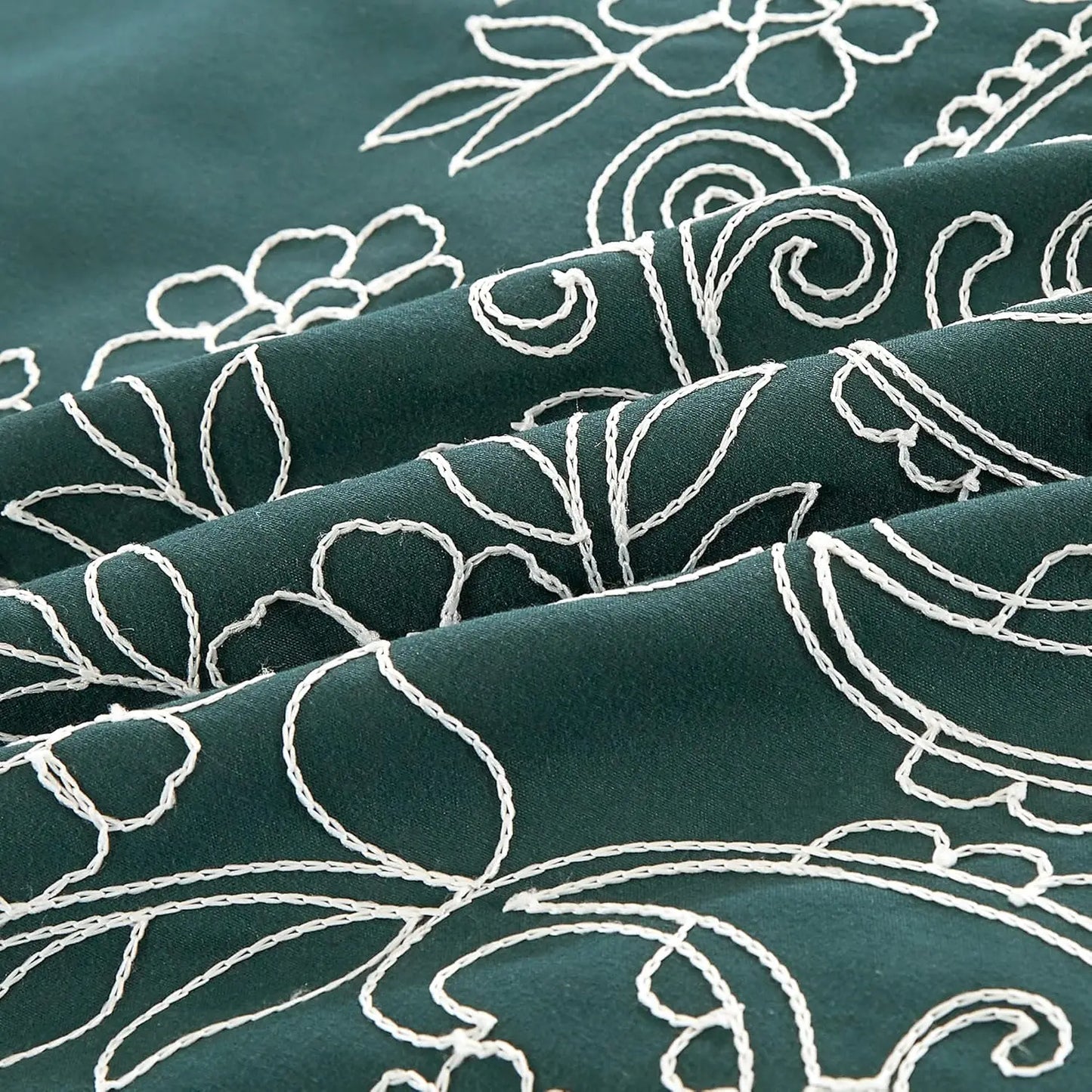 Teal Paisley 7-Piece Embroidered Comforter Set – Queen Bedding Collection